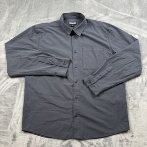 Patagonia Nomader Shirt Smolder Blue Organic Cotton Blend Men's Large Gorpcore